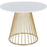 Canary Cosmo Dining Table in Gold & White MDF